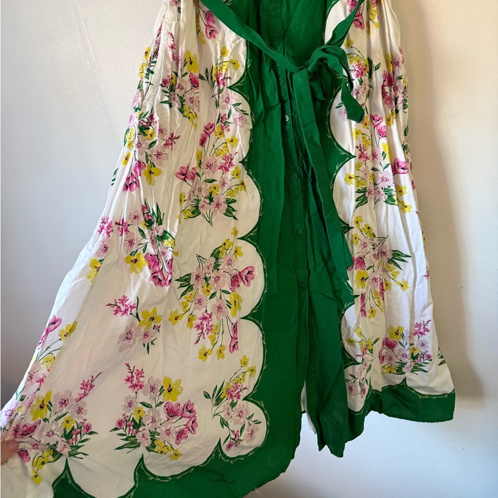 Crown & Ivy Green & White Floral Shirtdress - Picture 3 of 6